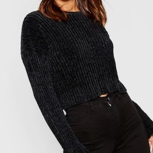 Size Small Forever 21 Black Chenille Crop Sweater